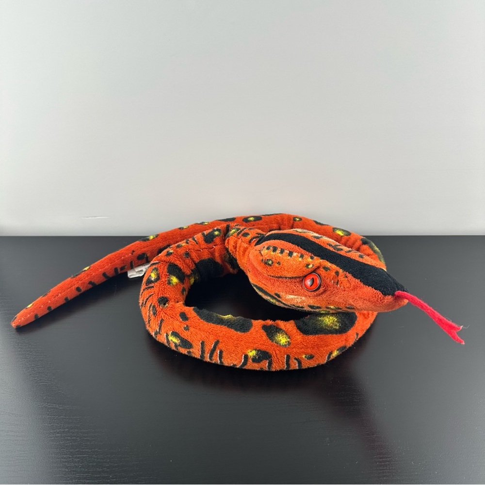Adventure Planet Snake Red Black Python Plush Stuffed Animal 37” Long